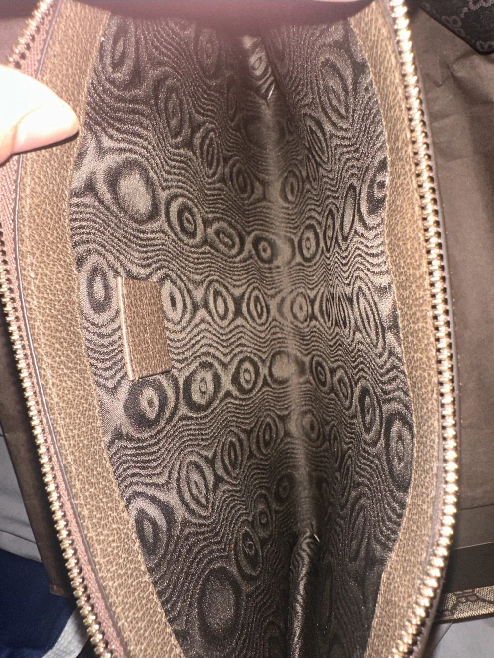 Balenciaga Beige Monogram Canvas Pouch with Green and Red Center Stripe
